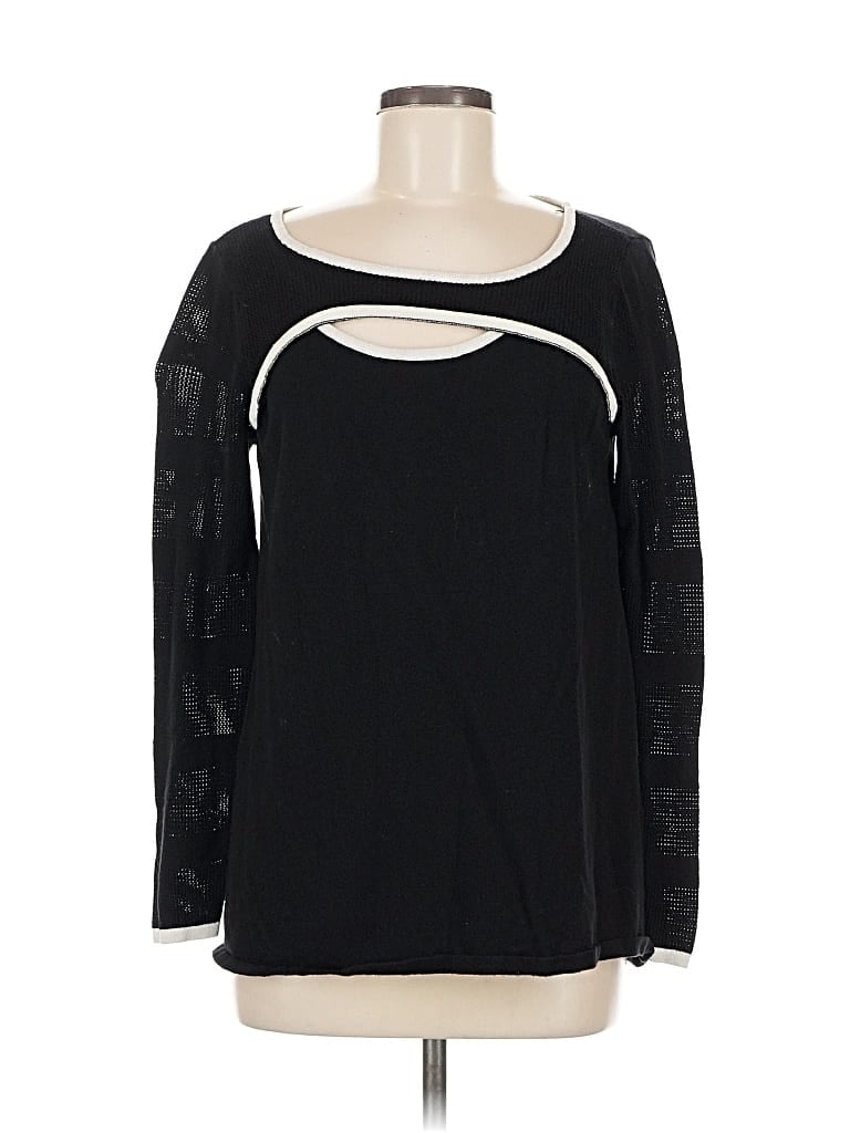 Pre-owned August Silk Cardigan Sweater In Black