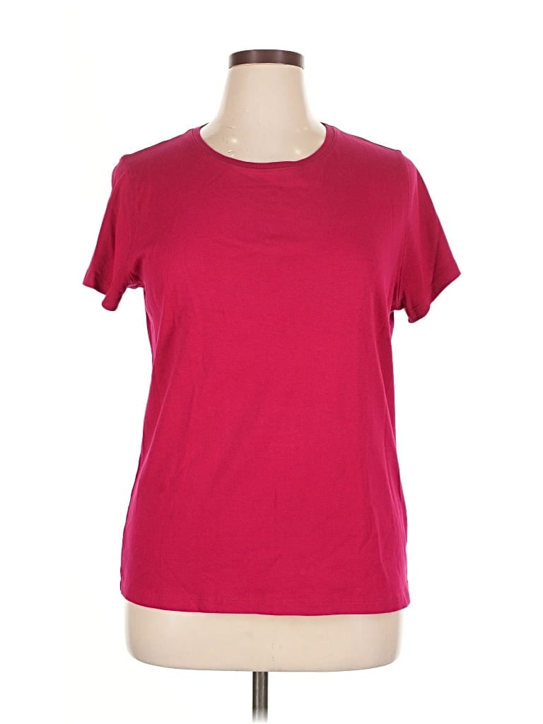 Pre-owned St. John's Bay Short Sleeve T-shirt In Burgundy