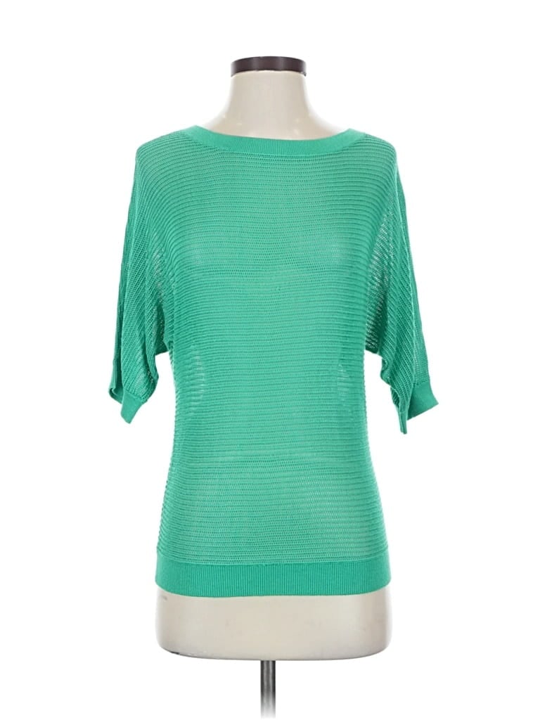 Pre-owned Express 3/4 Sleeve T-shirt In Green
