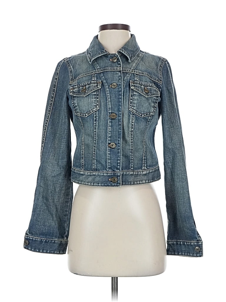 Pre-owned Ann Taylor Loft Denim Jacket In Blue