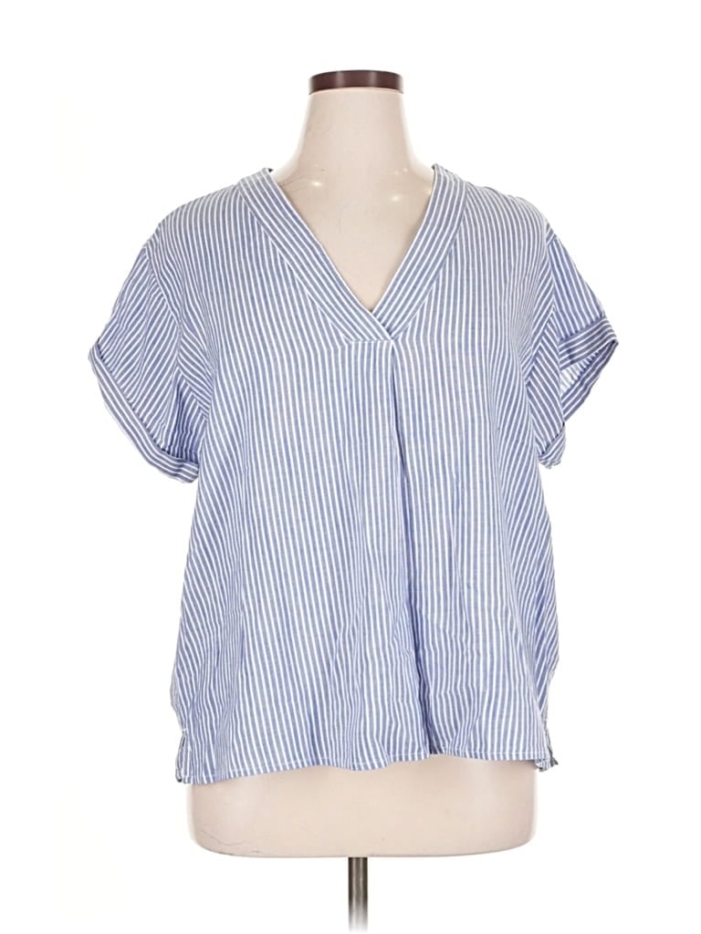 Pre-owned Gap Short Sleeve Blouse In Blue