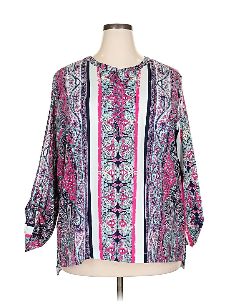 Pre-owned Van Heusen Long Sleeve Blouse In Pink