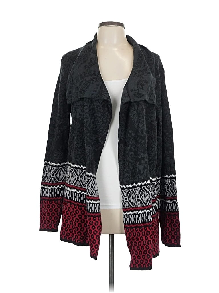 Pre-owned Tribal Cardigan Sweater In Gray