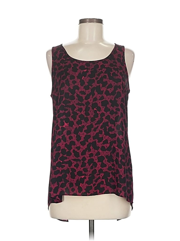 Pre-owned Express Sleeveless Top Burgundy Scoop Neck Tops