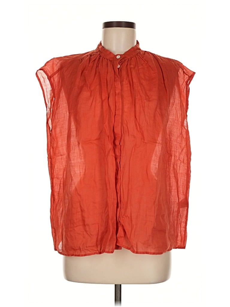 Pre-owned Banana Republic Short Sleeve Blouse In Red