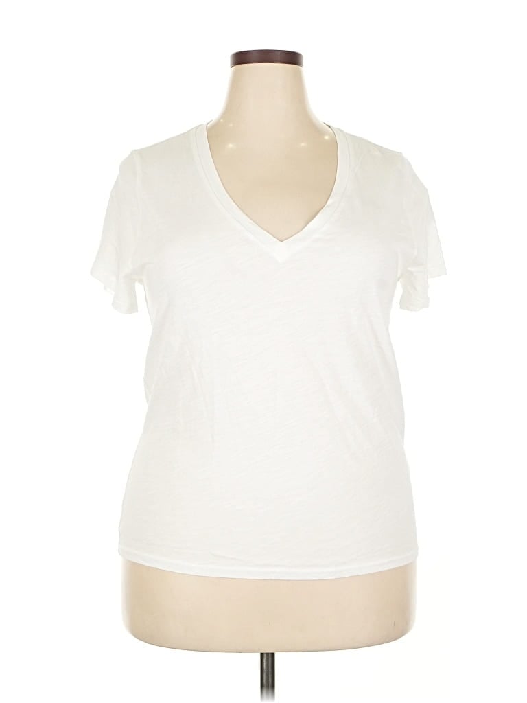 Pre-owned J.crew Factory Store Short Sleeve T-shirt In White