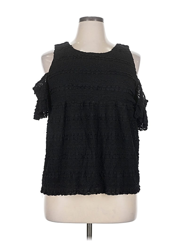 Pre-owned Max Studio Sleeveless Blouse In Black