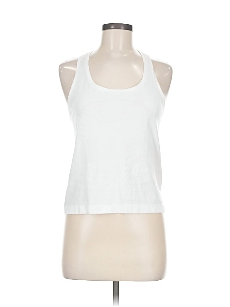 Pre-owned Lululemon Athletica Tank Top White Halter Neckline Tops