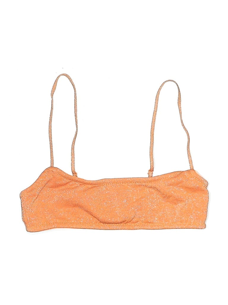 Pre-owned Triangl Swimsuit Top Orange Paisley Pattern Swimwear