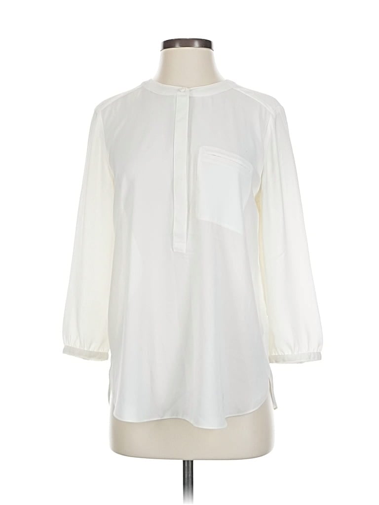 Pre-owned Nydj 3/4 Sleeve Blouse In White