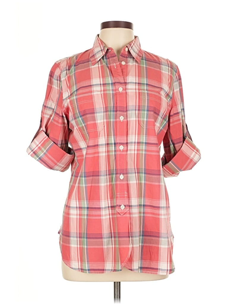 Pre-owned Lauren Jeans Co. 3/4 Sleeve Button Down Shirt In Pink