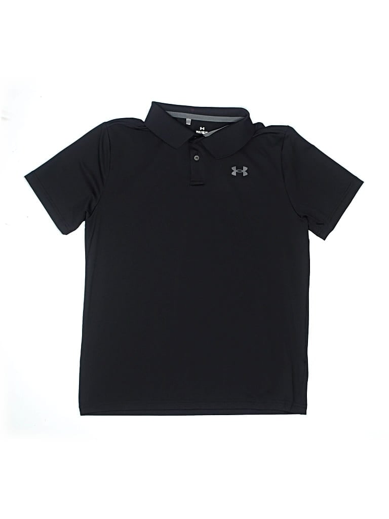Pre-owned Under Armour Kids' Short Sleeve Polo Shirt In Black