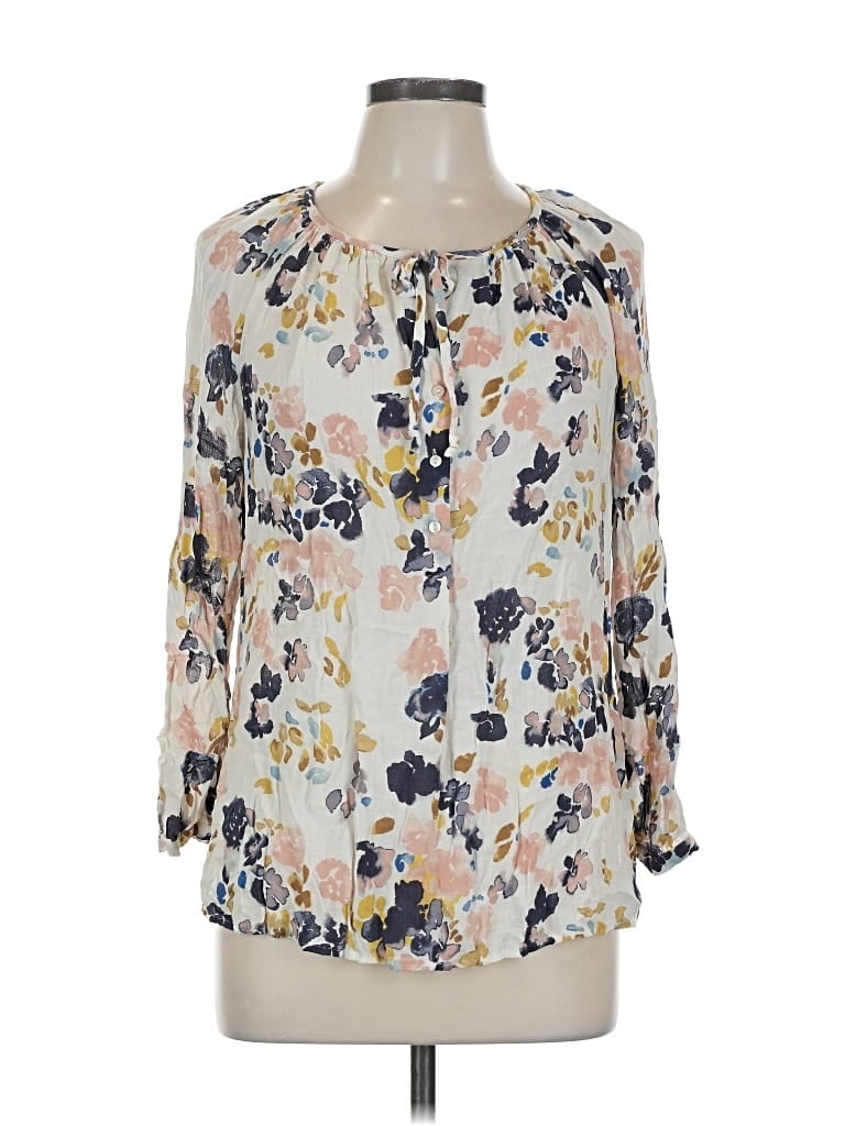 Pre-owned Lucky Brand 3/4 Sleeve Blouse In White