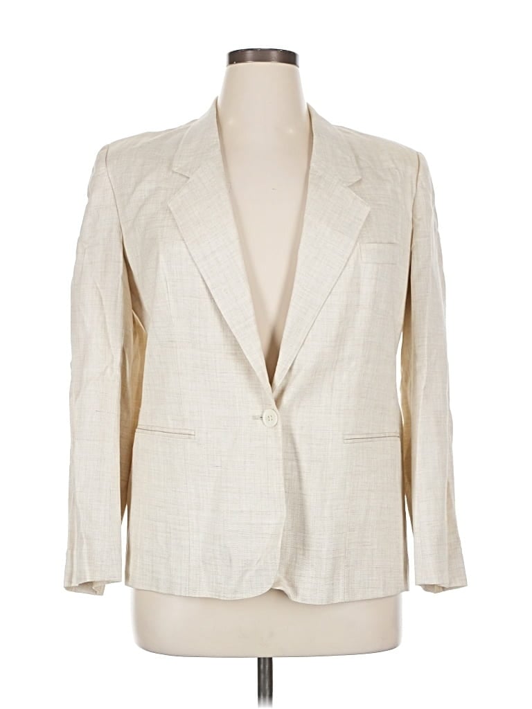 Pre-owned Evan Picone Blazer Jacket In White