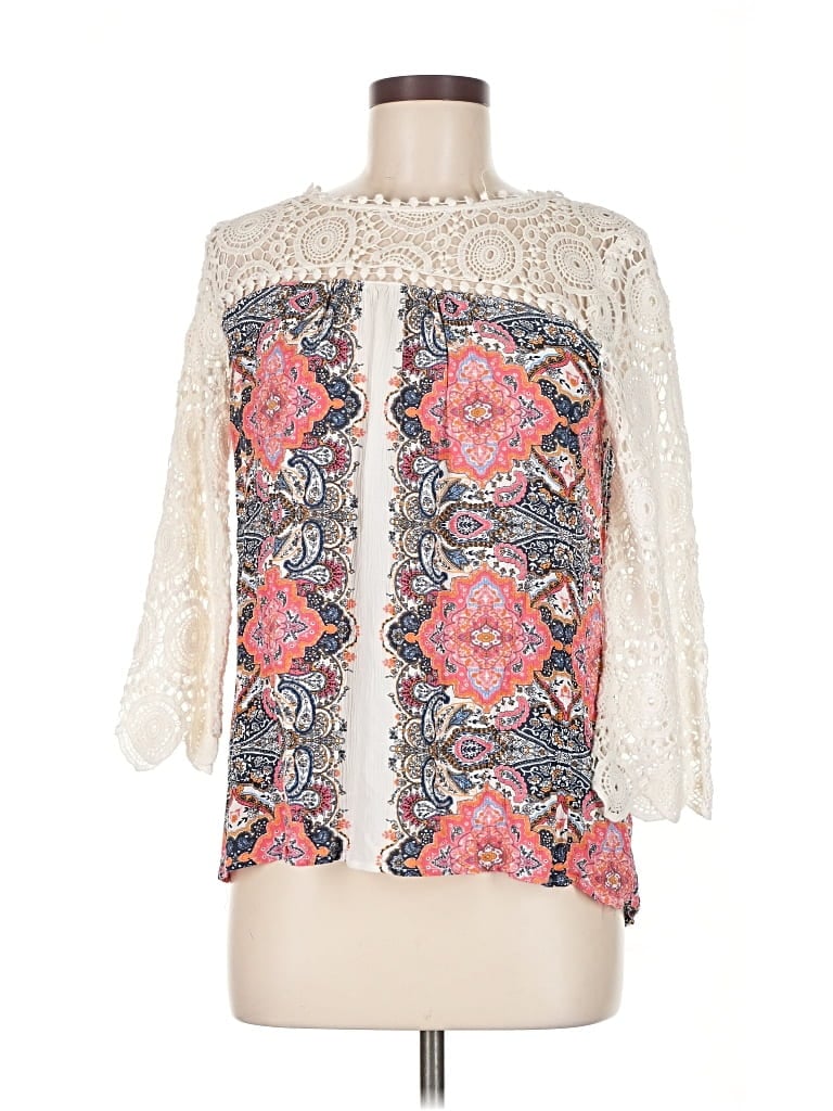 Pre-owned Xhilaration 3/4 Sleeve Blouse In White