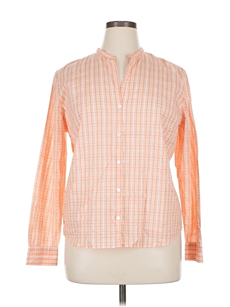 Pre-owned Eddie Bauer Long Sleeve Button Down Shirt In Orange