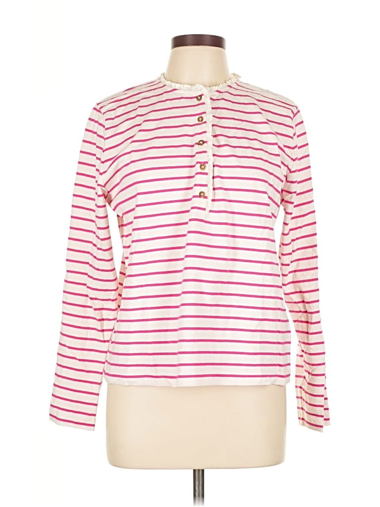 Pre-owned J.crew Factory Store Long Sleeve Polo Shirt In Pink