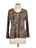 MICHAEL Michael Kors Animal Print Brown Tan Long Sleeve Top Size L (petite) - photo 1