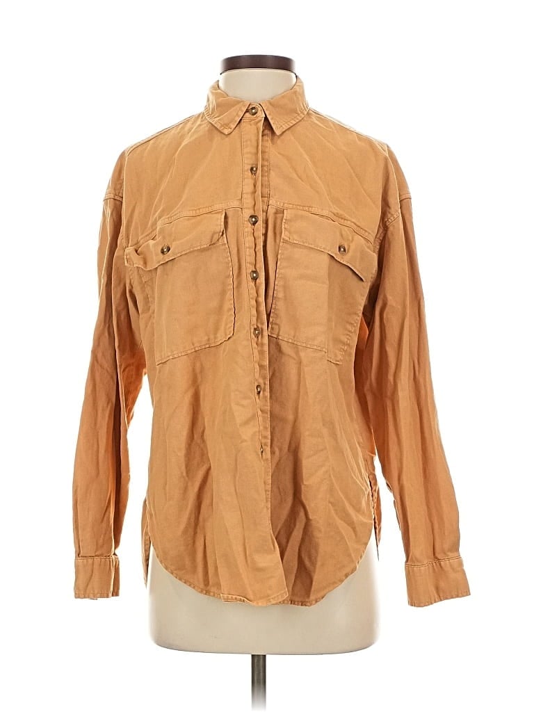 Pre-owned Universal Thread Long Sleeve Button Down Shirt In Brown
