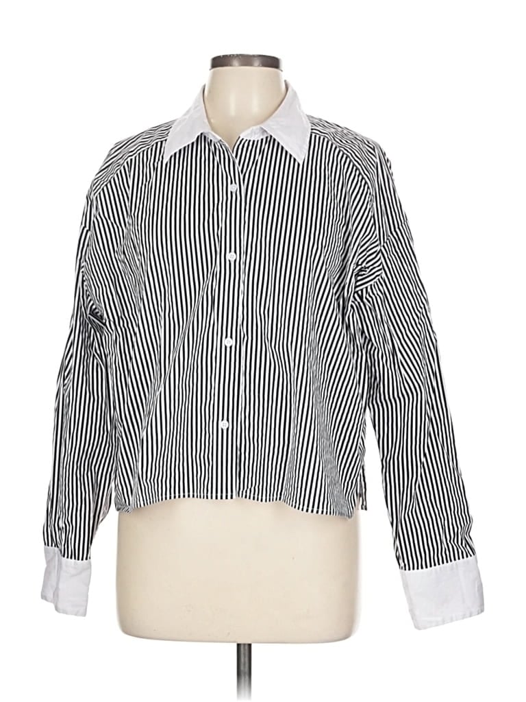 Pre-owned Express Long Sleeve Blouse In White