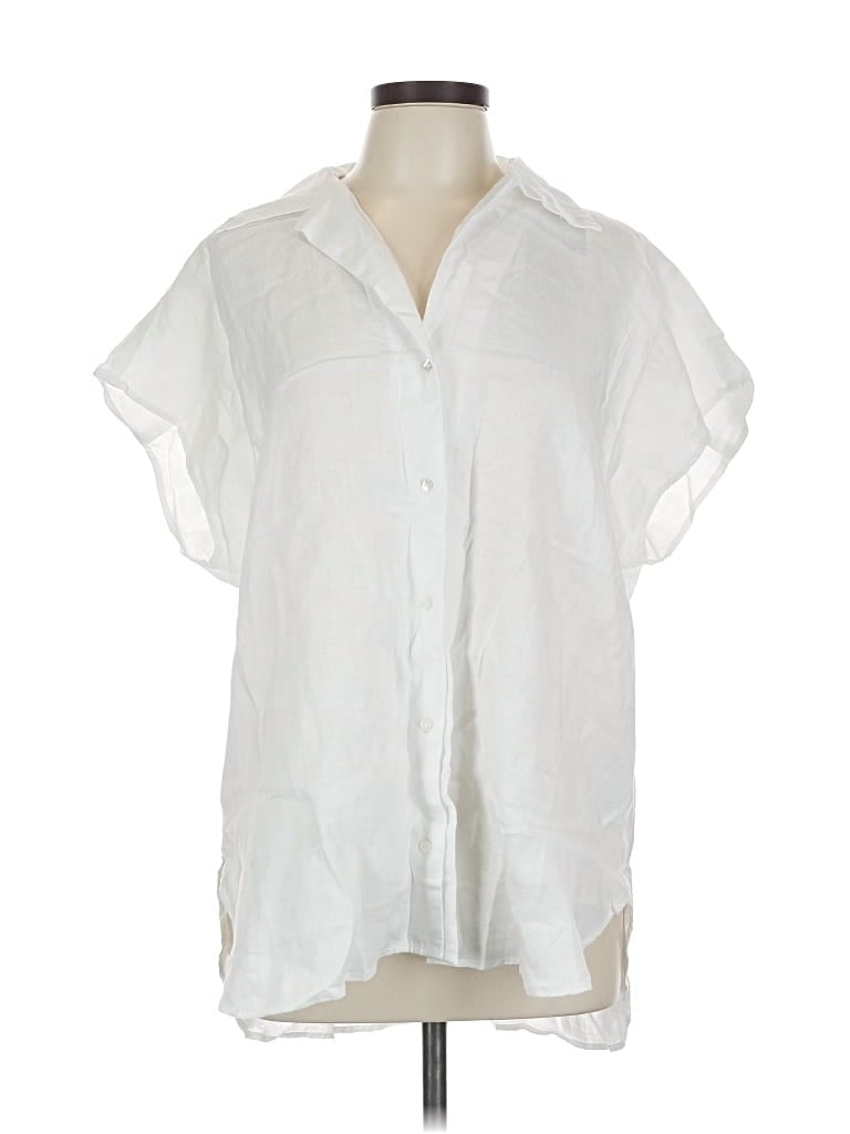 Pre-owned Banana Republic Short Sleeve Blouse In White