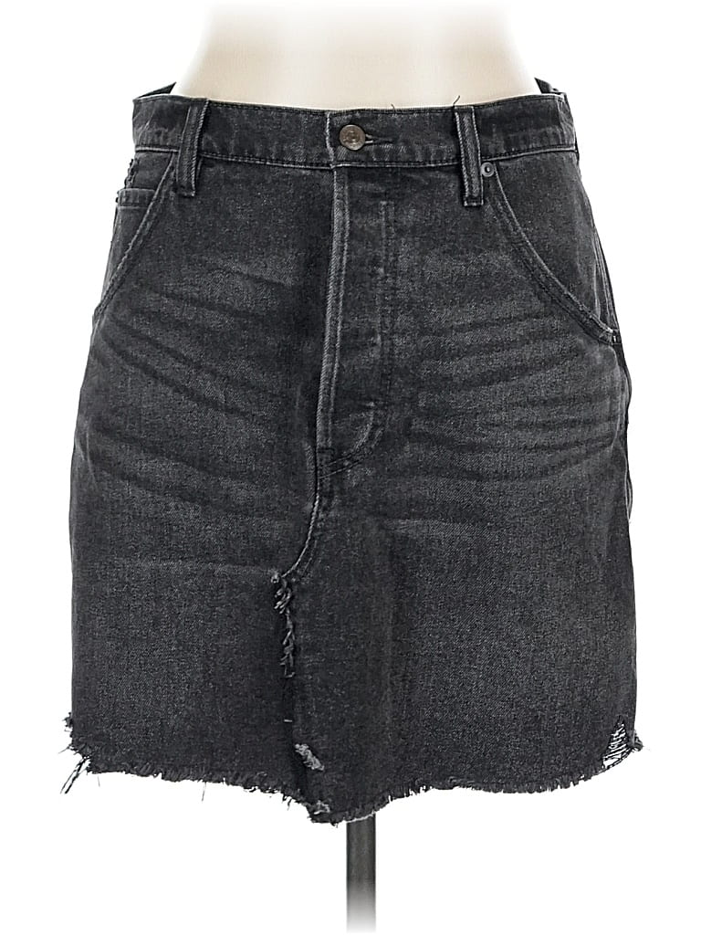 Pre-owned We The Free Denim Skirt In Gray