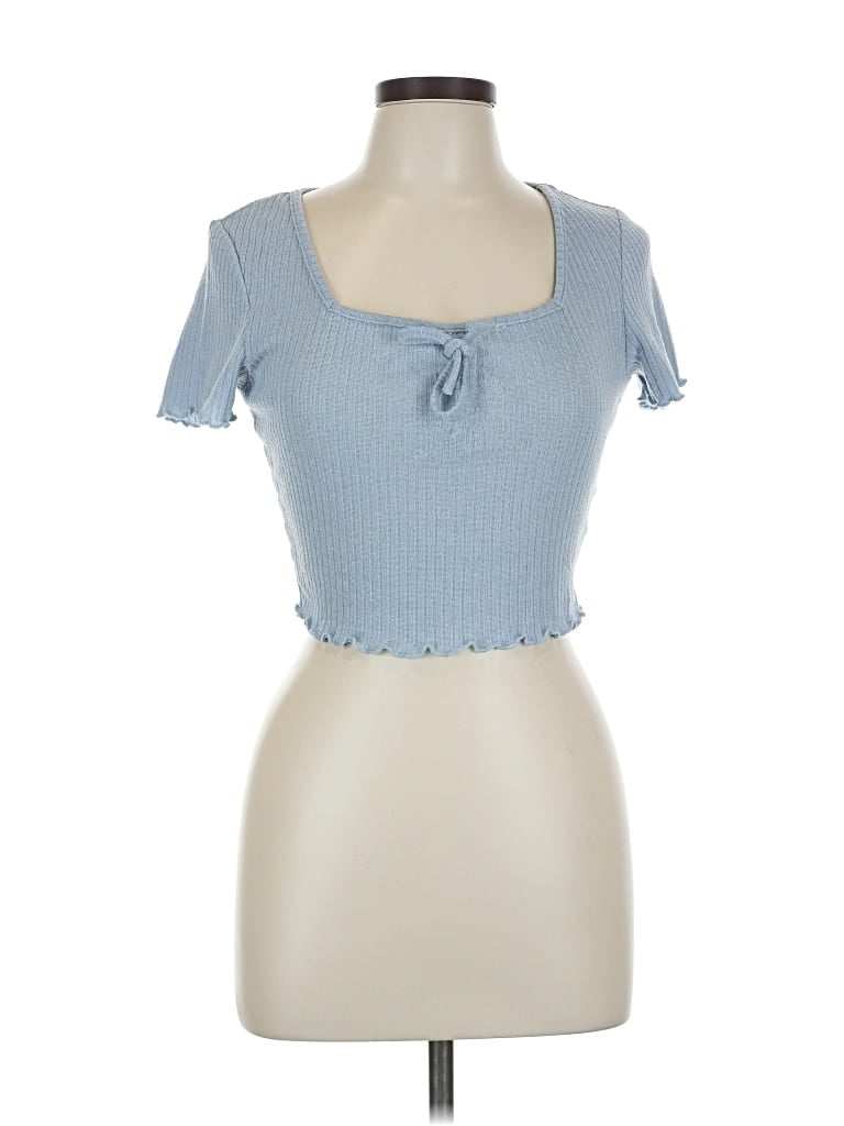 Pre-owned Shein Short Sleeve Top Blue Sweetheart Neckline Tops
