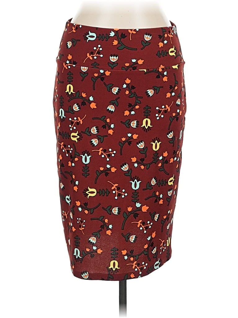 Pre-owned Lularoe Casual Skirt In Burgundy