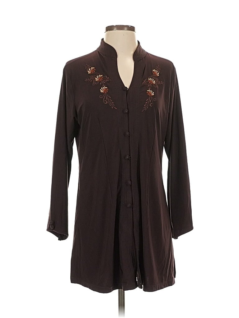Pre-owned Assorted Brands 3/4 Sleeve Blouse In Brown