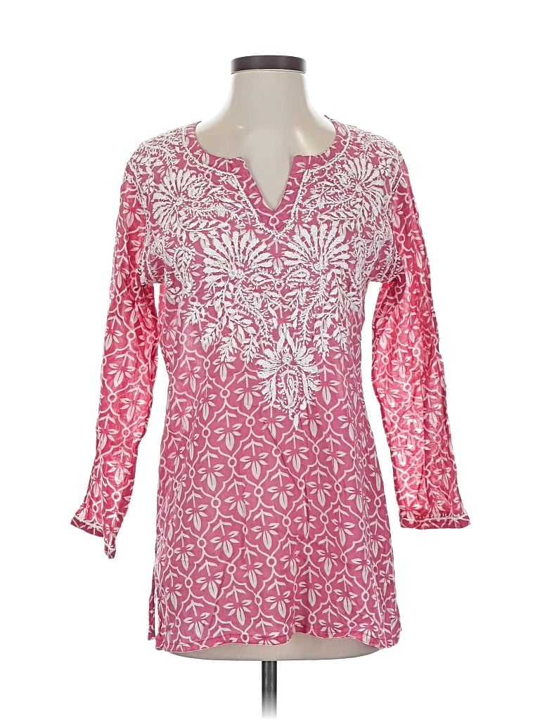 Pre-owned Dolma 3/4 Sleeve Blouse In Pink