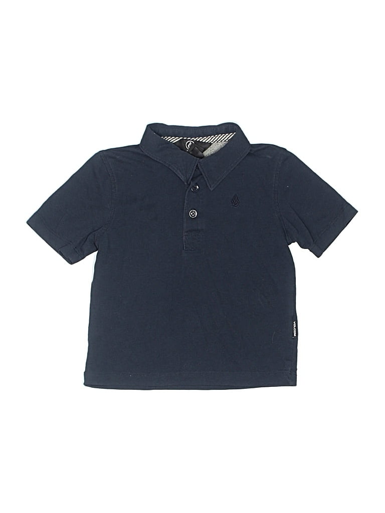 Pre-owned Volcom Kids' Short Sleeve Polo Shirt In Blue
