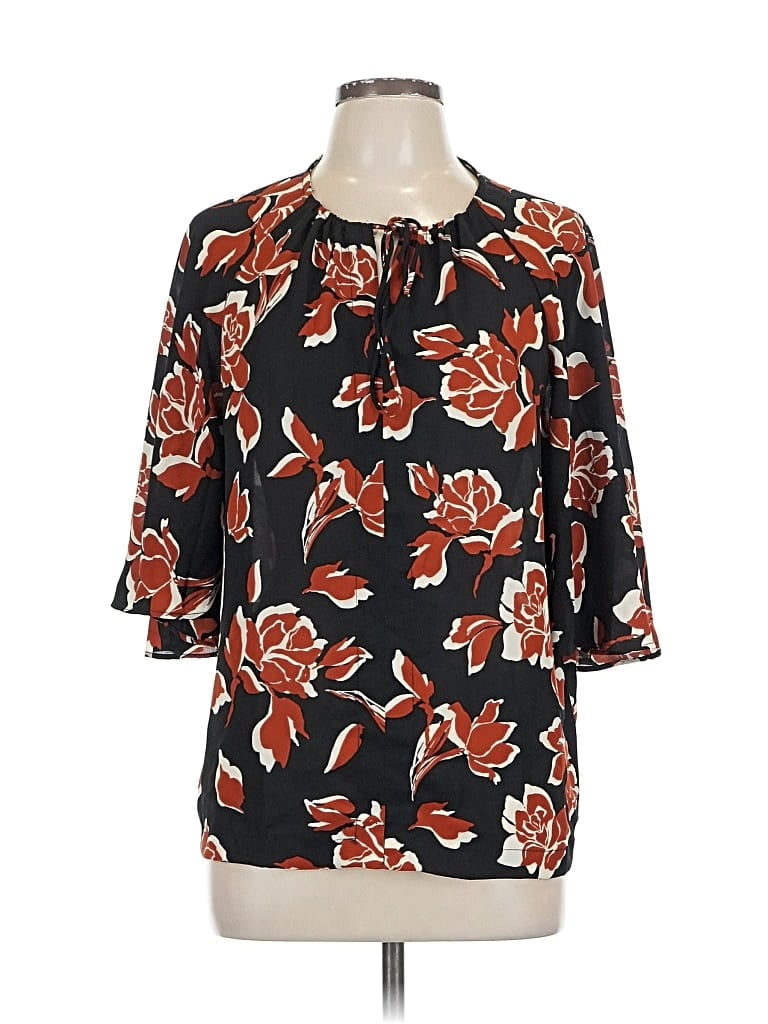 Pre-owned Cece 3/4 Sleeve Blouse In Black