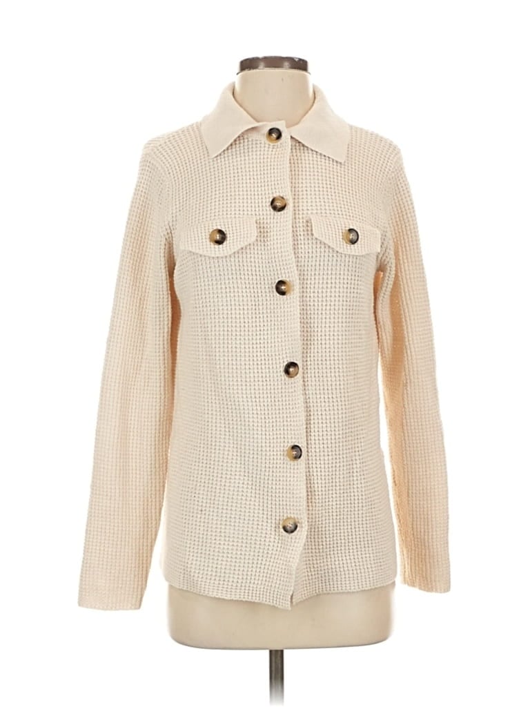 Pre-owned Unbranded Cardigan Sweater In White