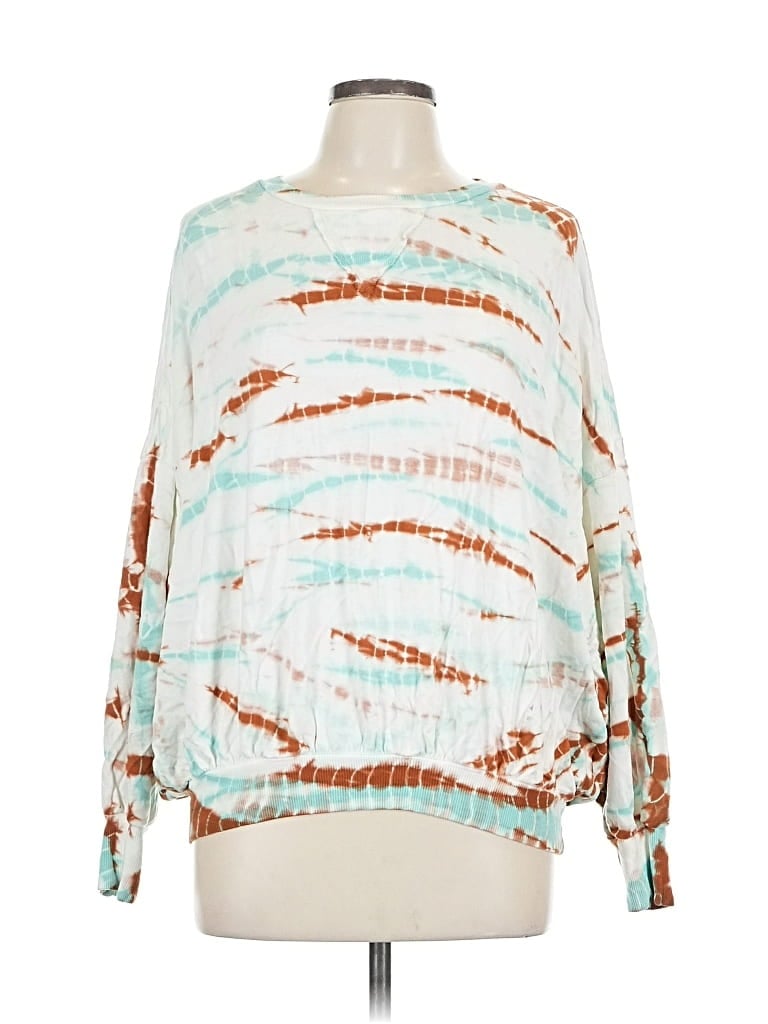 Pre-owned Young Fabulous & Broke Long Sleeve Blouse In Blue