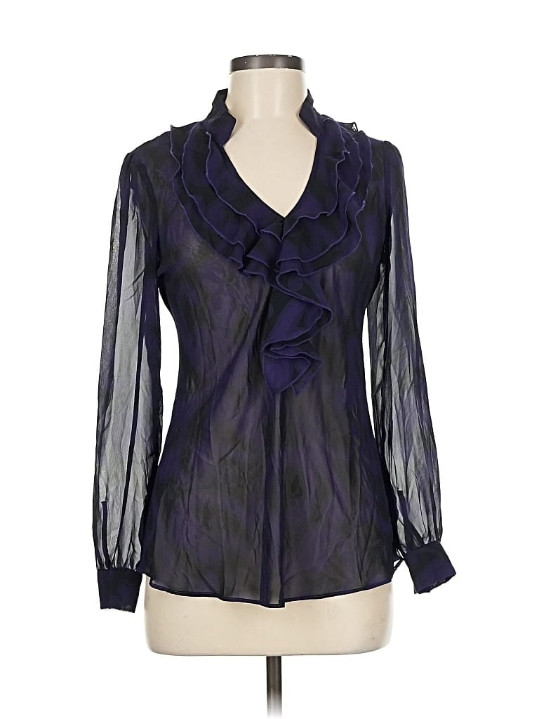 Pre-owned New York And Company Long Sleeve Blouse In Purple