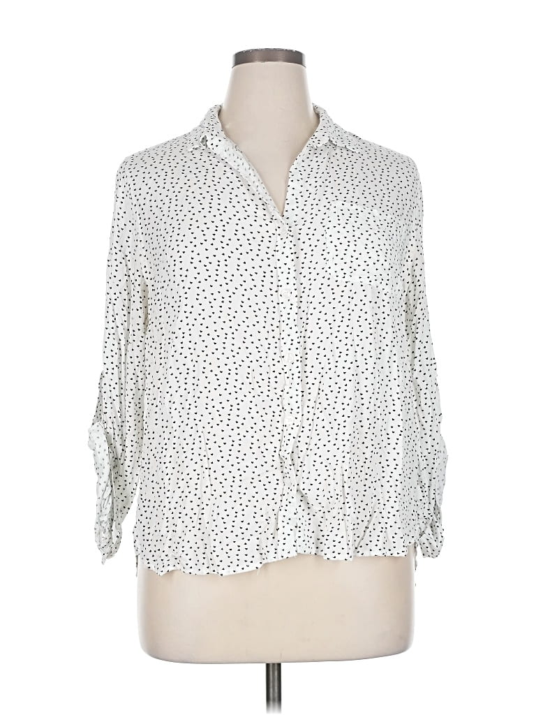 Pre-owned Velvet Heart 3/4 Sleeve Button Down Shirt In White