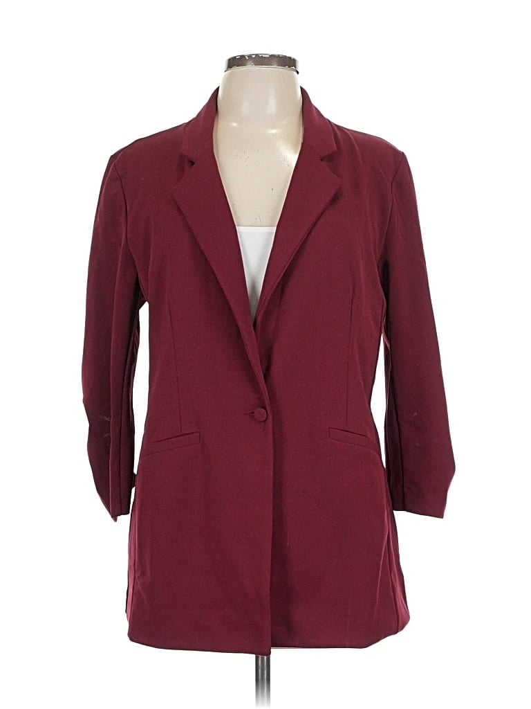 Pre-owned Maurices Blazer Jacket In Burgundy