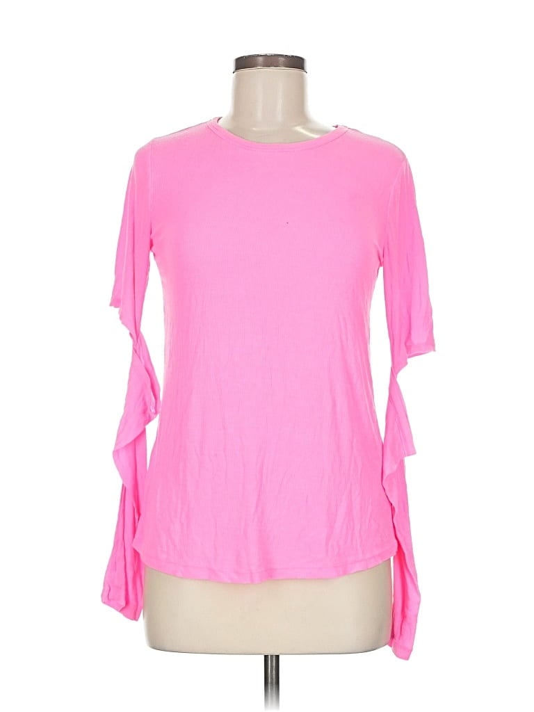 Pre-owned Michael Lauren 3/4 Sleeve T-shirt In Pink