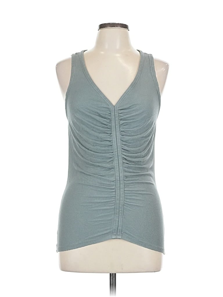 Pre-owned Express Tank Top Teal Plunge Neckline Tops In Blue