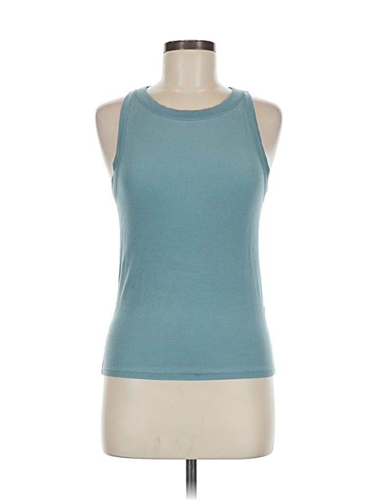 Pre-owned Allsaints Tank Top Teal Halter Neckline Tops In Blue