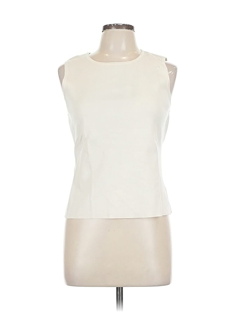 Pre-owned Liz Claiborne Sleeveless Blouse In White