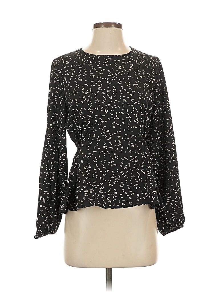 Pre-owned Kaileigh Long Sleeve Blouse In Black
