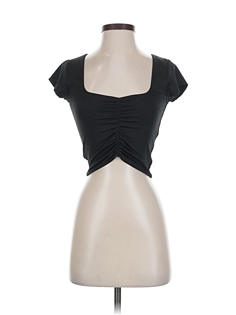 Pre-owned Contour Short Sleeve Top Black Sweetheart Neckline Tops