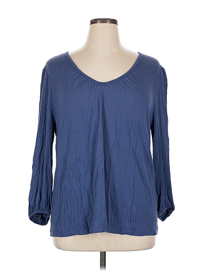 Pre-owned Style & Co 3/4 Sleeve T-shirt In Blue