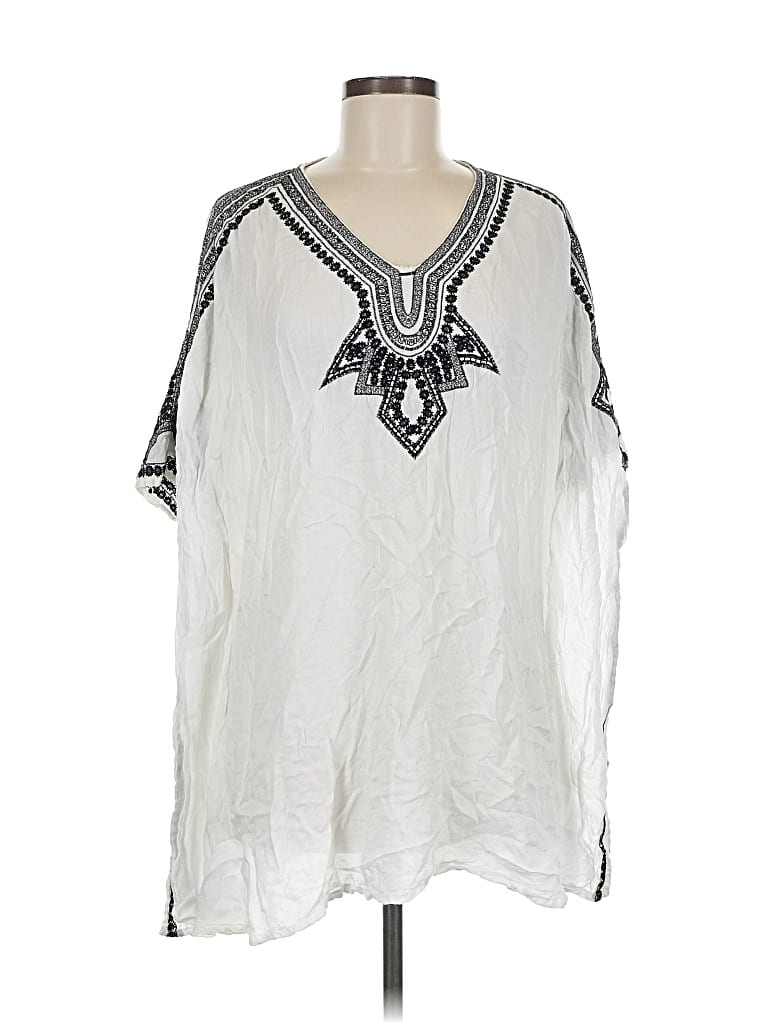 Pre-owned Neiman Marcus 3/4 Sleeve Blouse In Silver