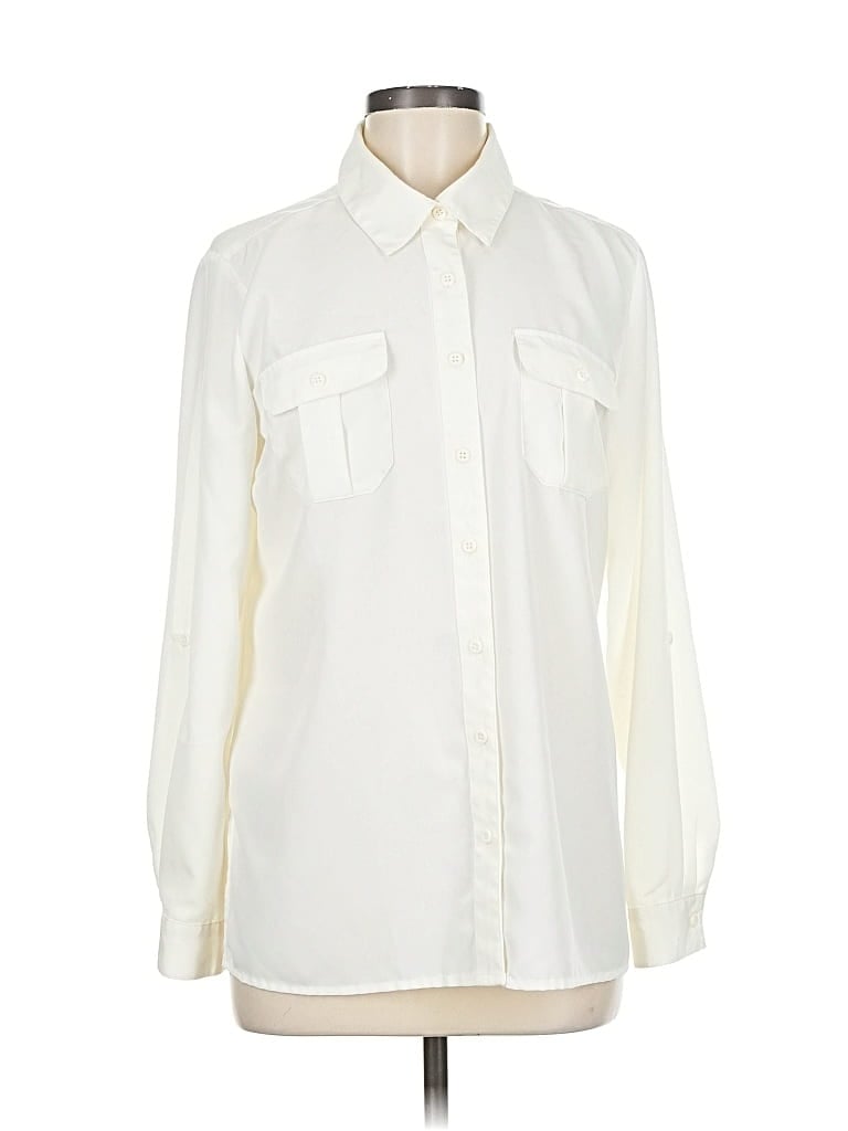 Pre-owned Elementz Long Sleeve Blouse In White