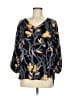 Halogen 100% Polyester Black 3/4 Sleeve Blouse Size M - photo 1