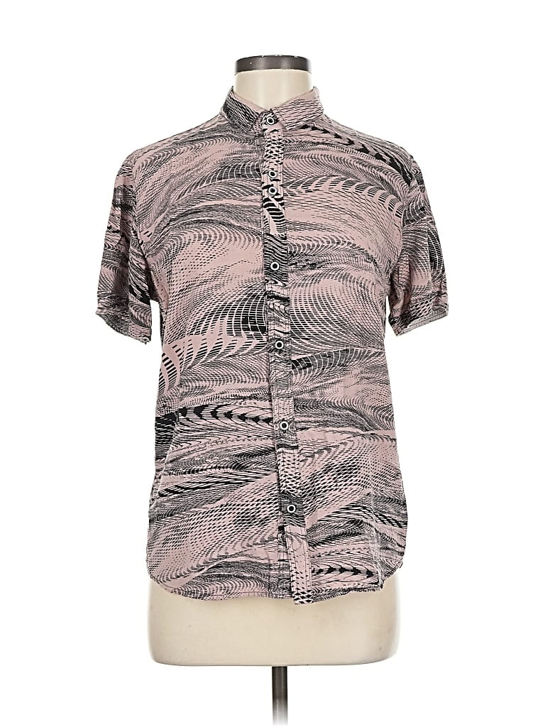 Pre-owned Assorted Brands Short Sleeve Button Down Shirt In Gray