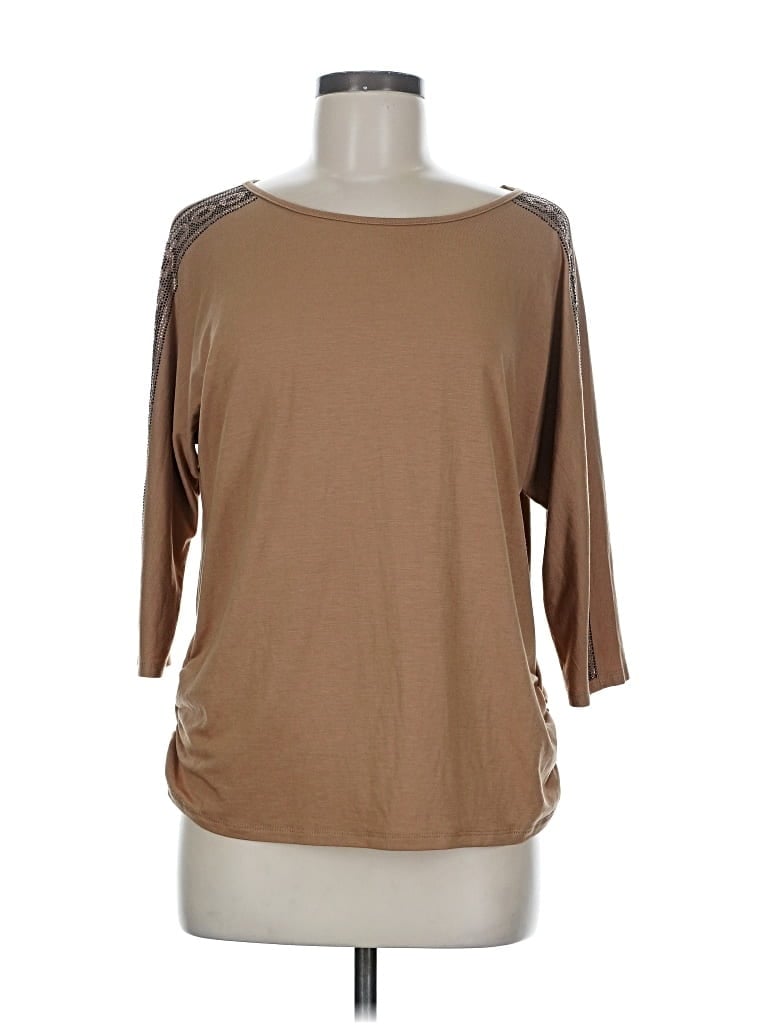 Pre-owned Ruby Rd. 3/4 Sleeve T-shirt In Brown