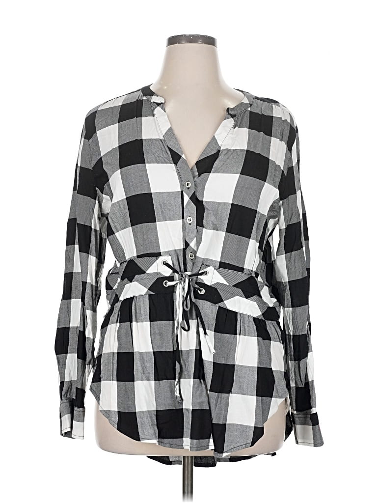 Pre-owned Soho Jeans New York & Company Long Sleeve Blouse In Black